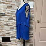 Belldini NWT cobalt blue asymmetrical knit dress w rhinestones and ruffles Sz XL Photo 3