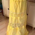Boston Proper BOSTON‎ PROPER Yellow Crochet Lace Tiered Ruffle Maxi
Skirt Boho Women's Size 4 Photo 1