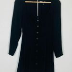 Reformation  Milla black long sleeve bustier neckline fit and flare dress. Size 4 Photo 0