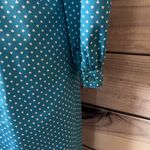 Vintage 70s Schrader Sport Blue Patterned Long Sleeve Dress Photo 8