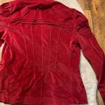 Free People  Maven Pintuck Military Velvet Jacket Size Small Burgundy Red Studded Photo 7