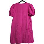 Anthropologie AMADI Anthro Pink Puff Short Sleeve V Neck Lace Up Front Casual Dress Sheath XS Photo 2