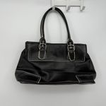New York And Company Vintage Black Faux Leather Shoulder Bag Large Photo 3
