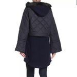 Joie  Coat Small Hetal Coat Winter Faux Fur Wool Blend Removable Vest Navy NWT Photo 1