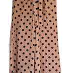 Polka Dot Tan Flowy Wide Leg Pants Photo 0