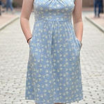 Boden Penny Jersey Dress Swallow Print Sleeveless Light Blue Womens Size 12 Photo 0