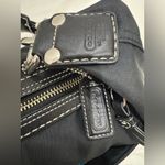 Coach Vintage Hampton 4984 Black Nylon Leather Trim Hobo Bag Purse Teal Interior Photo 12