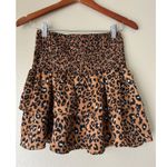 Akaiv Leopard Print Tiered Mini Skirt Size Small Photo 4