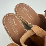 Toms Women's Wedge Heel Espadrille Sandals Ankle Strap Beige Canvas Women's 12 Photo 7