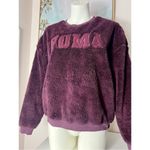 Puma Purple Sherpa Faux Fur Logo Crewneck Pullover Sweatshirt Size Large Photo 1