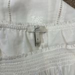 Joie  White Boho Embroidered Square Neck Beach Wedding Mexico Lined Maxi Dress 6 Photo 6