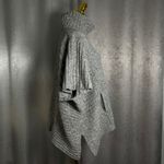 Athleta  Turtleneck Poncho Gray Wool Blend Knit Pullover Top S/M Photo 3