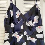 Banana Republic Navy Blue Floral Maxi Dress Women’s Size 2 Satin Photo 4