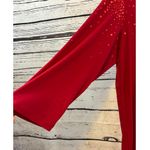 Susan Graver Women's Red Orange Polka Dot Long Sleeve Tee M Photo 3