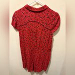Free People  Debby Floral Romper‎ Women medium Red Viscose Summer Bohemian Photo 4