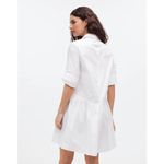 Madewell Button-Front Mini Shirtdress in Poplin White XS NWT Photo 1