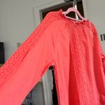 st. john's bay  Eyelet Blouse Long Sleeve‎ Coral Top Lightweight PM Photo 5