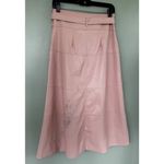 Tanya Taylor  Hudson Skirt Pale Peach Pink Midi Size 2 Vegan Leather Belted​​​ Photo 5