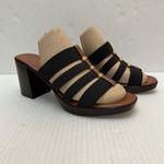 Italian Shoemaker Womens 8 Black Elastic Strappy Block Heel Mules Slides Sandals Photo 2