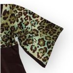 Linda Segal ⌘ Braided Belt Plunging Neckline Top ⌘ Chocolate Mint Leopard ⌘ L ⌘ Brown Size L Photo 12