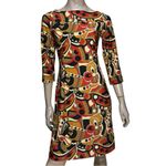 Jude Connally Women’s Size S Orange Red Geo Abstract Print Sheath Dress Photo 1