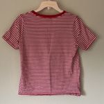 Ella Moss  Red White Striped Crew Neck Tee Shirt small Photo 4