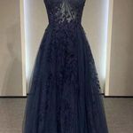 Navy Blue Prom Dress Size 2 Photo 0