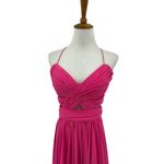 Cache Dress Womens 8 High Low Chiffon Pink Pleated Cutout Evening Prom Y2K Photo 1