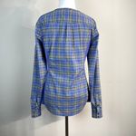 REI Shirt Womens Small Purple Plaid Snap Button Long 3/4 Tab Sleeve Pintuck Top Photo 5