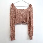 Urban Outfitters UO Old Soul Smocked Top Mauve Pink ish Leopard Cheetah Crop Top Photo 12