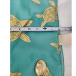 St.Thomas U.S.V.I canvas Turquoise with Gold foil sea turles and zipper. A12 Green Photo 2