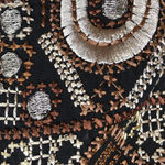 Colleen Lopez Bohemian Blouse Black/Cream/Coco Brown Embroidered gold tassels Black Size XS Photo 7