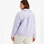 Women's Alfani Asymmetrical Blazer in Lightest Lilac Size 2X Purple Photo 4