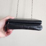 Brighton  Black Leather Mini Chain Strap Crossbody Evening Purse Silver‎ Buckle Photo 5