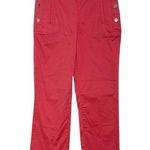 Massimo Dutti Women’s Sailor Pants Straight leg Coral Red Nautical Style Size 2 Photo 0