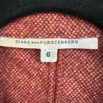 Diane Von Furstenberg  Marika Wool Tweed Jacket Zip Up Size 6 Vintage Photo 2