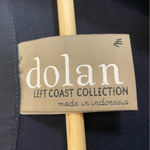 Dolan Anthropologie Top Blouse Embroidered Dark Blue 3/4 Sleeves V Photo 3