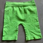 Woman’s Seamless Ribbed Biker Shorts Green Size M Photo 0
