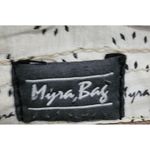 Myra Women's Cowhide Leather Zip‎ Top Crossbody Pouch Purse Bag White Brown Photo 4