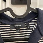 Theory  Navy and White Striped Open polo Tank Top Photo 2