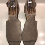 Lucky Brand  Women’s Baxley Leather Suede Tan Open Toe Block Heels Photo 1