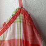 Aeropostale S Cotton Diagonal Plaid Halter Sun Dress in Coral n Lime Photo 4