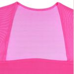 NWT REORIA Mesh Sleeve Square Neck Bodysuit – Hot Pink – Small Photo 3