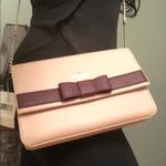 Kate Spade  Pink Leather Crossbody Bag Bow Detail Chain Strap NWT Photo 1