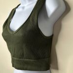 Aerie OFFLINE by Green V Neck Ribbed Sports Bra Women's Medium Photo 1