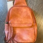 FINAL PRICE Orange Faux Leather Sling Bag Photo 1