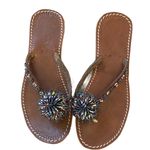 Vera Pelle Beaded Thong Sandals Photo 0