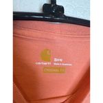 Carhartt Salmon & Yellow Crew Neck Logo T-Shirt Short Sleeve EUC Sz Sm Cotton Photo 3