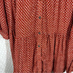 Anthropologie ‎ Holding Horses Orange White Tiered Button Up Top Photo 4