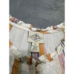 st. john's bay  Orange Striped Smocked Front Ruffled Sleeve Collared Blouse XL Photo 5